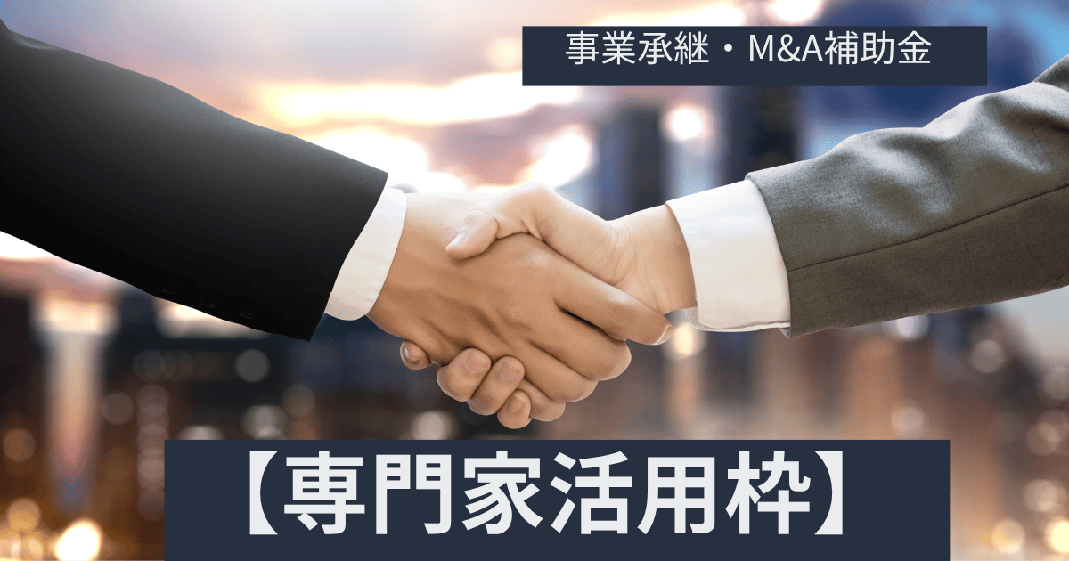 【2025年版】事業承継・M&A補助金「専門家活用枠」応用解説